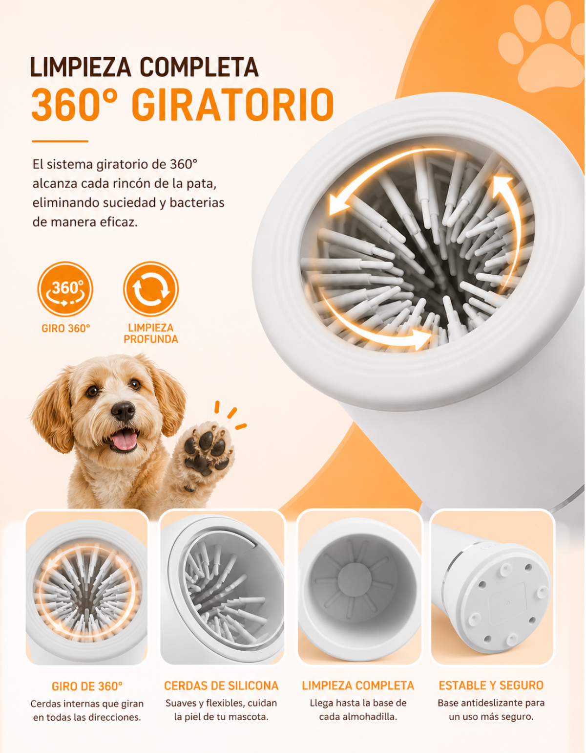 Limpiador de Patas AUTOMATICO Recargable USB