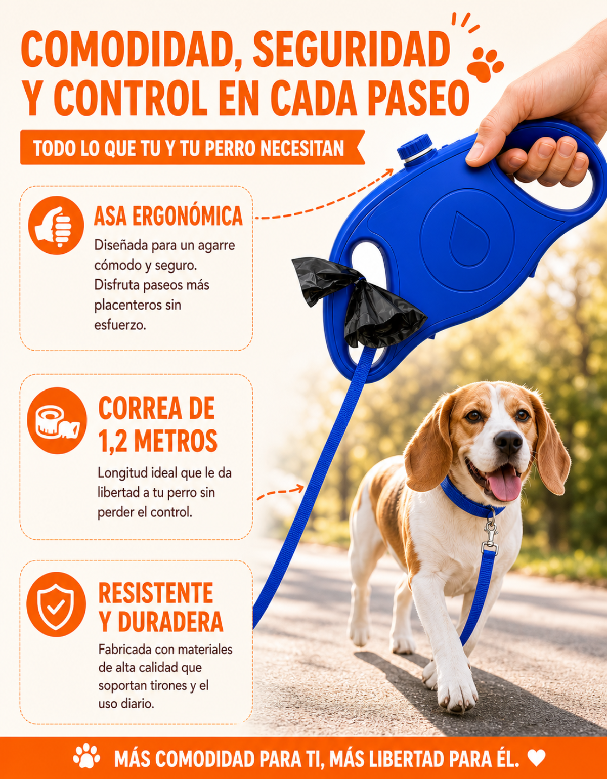 CORREA multifuncional 3 EN 1 con BEBEDERO y BOLSAS