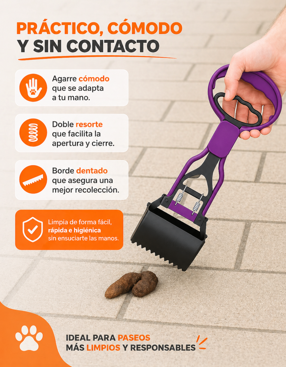 PALA recogedora de Excremento con BOLSAS