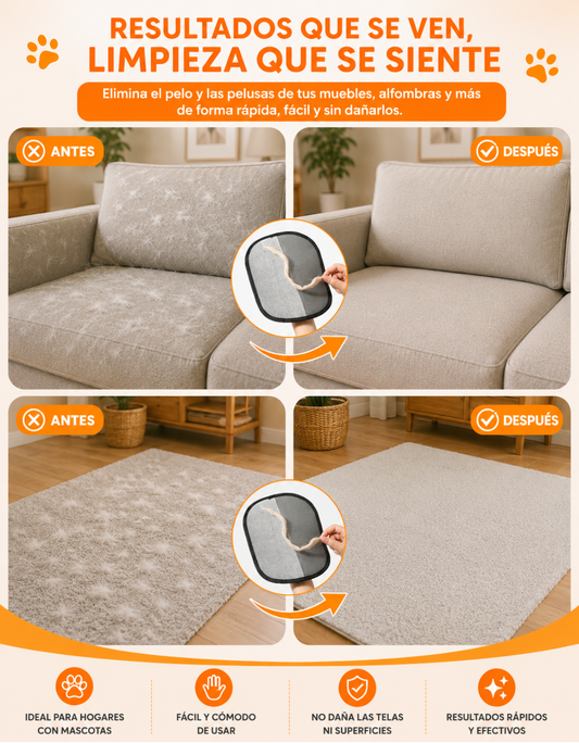GUANTE quita PELUSAS para muebles SILLONES CAMAS