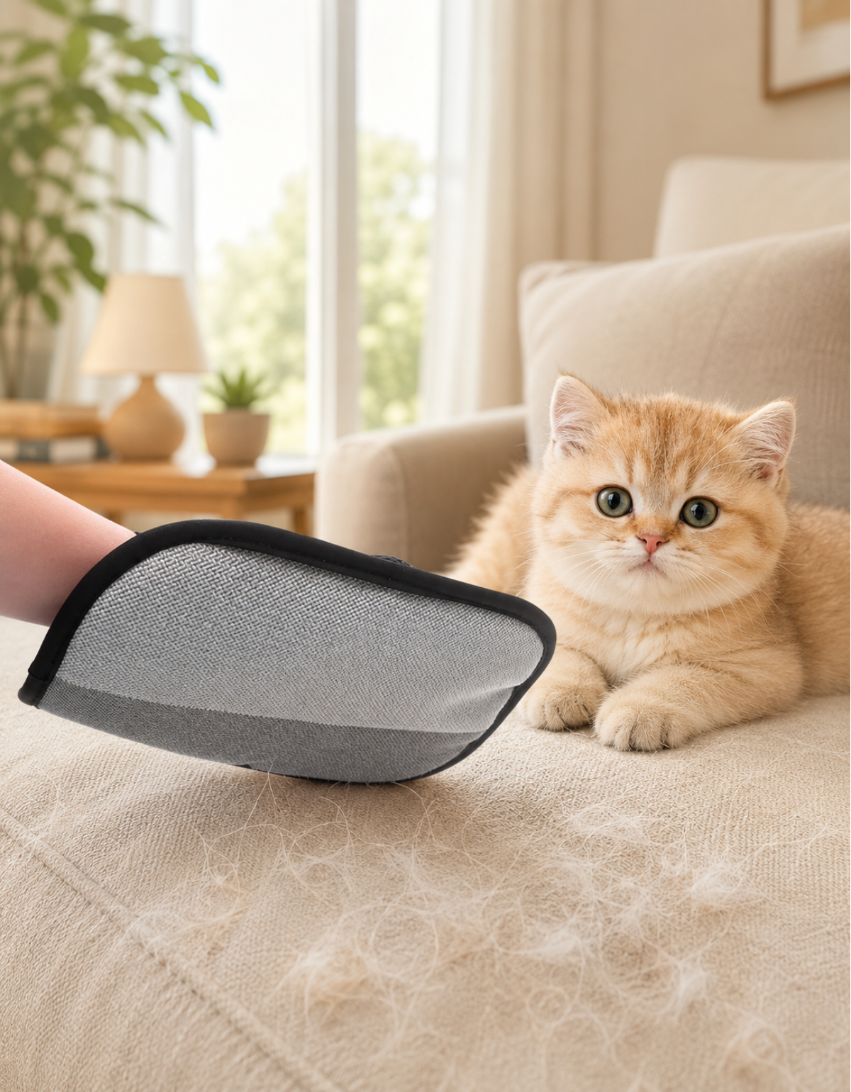 GUANTE quita PELUSAS para muebles SILLONES CAMAS